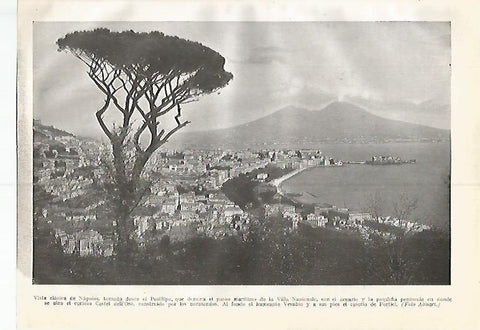 LAMINA GEOGRAFIA 0378:Vista aerea de Napoles Italia