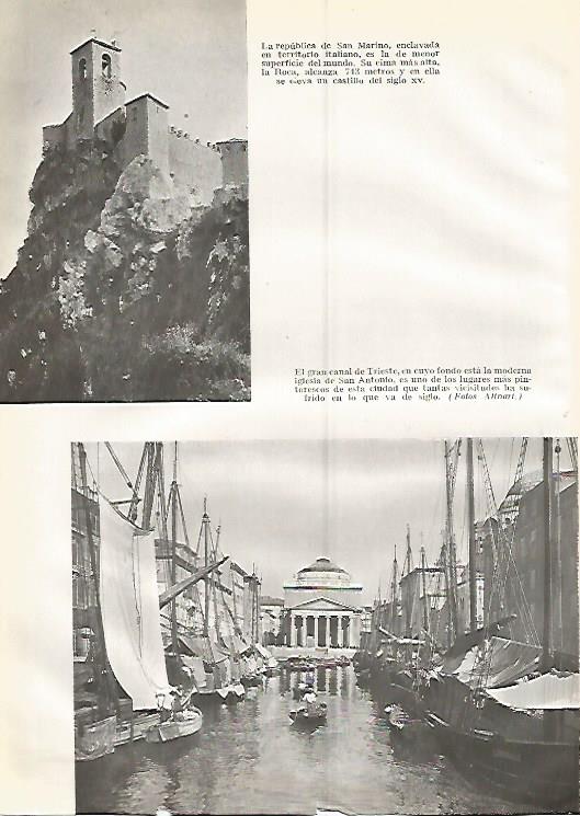 LAMINA GEOGRAFIA 0380: Republica de San Marino y Gran Canal de Trieste Italia