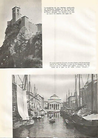 LAMINA GEOGRAFIA 0380: Republica de San Marino y Gran Canal de Trieste Italia