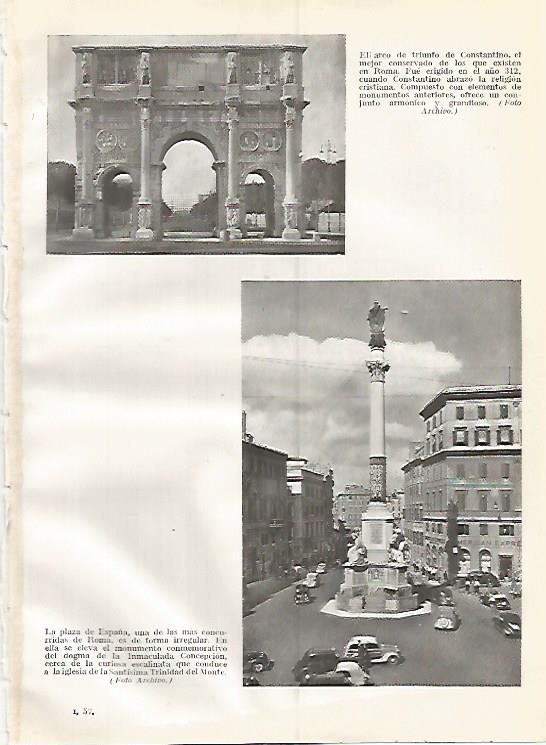 LAMINA GEOGRAFIA 0381: Arco de Constantino y Plaza de España en Roma