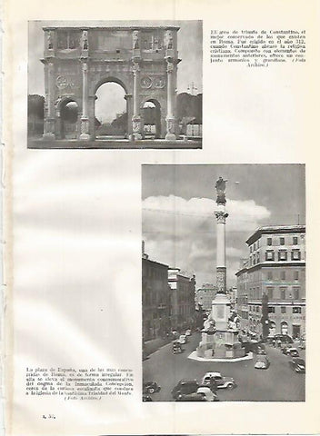 LAMINA GEOGRAFIA 0381: Arco de Constantino y Plaza de España en Roma