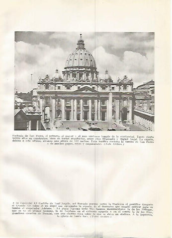LAMINA GEOGRAFIA 0382: Fachada de San Pedro del Vaticano