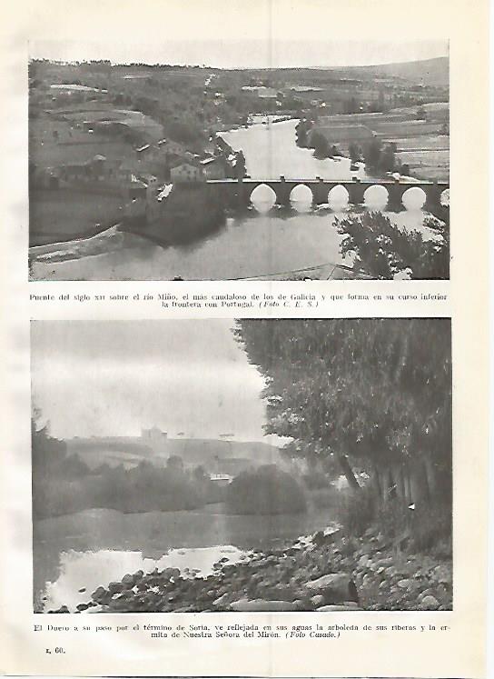 LAMINA GEOGRAFIA 0387: Puente sobre el rio Miño y el Duero por Soria
