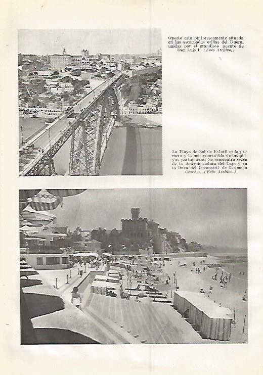 LAMINA GEOGRAFIA 0394: Vista de Oporto y de Estoril Portugal