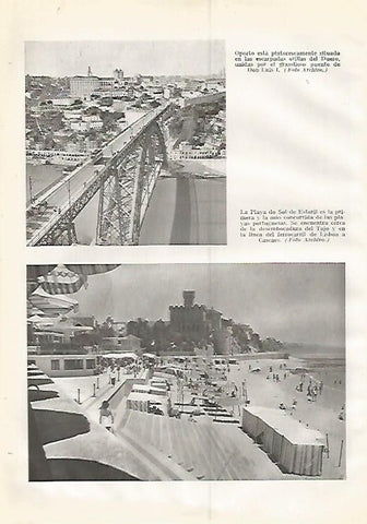 LAMINA GEOGRAFIA 0394: Vista de Oporto y de Estoril Portugal