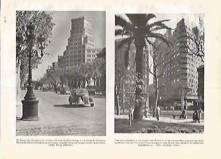 LAMINA GEOGRAFIA 0403: Paseo de Gracia y Plaza Urquinaona en Barcelona