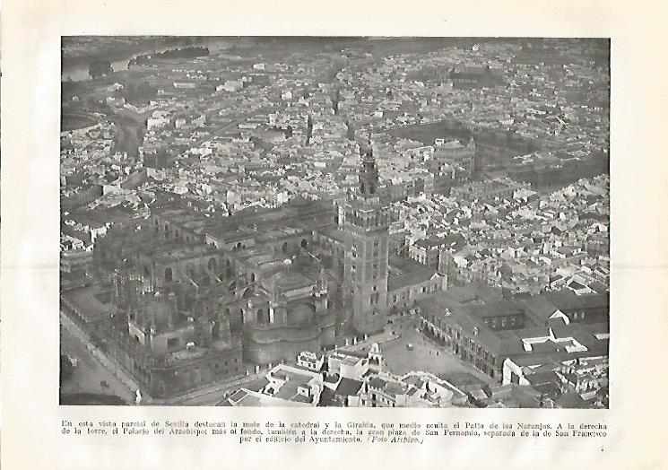 LAMINA GEOGRAFIA 0407: Vista aerea de Sevilla