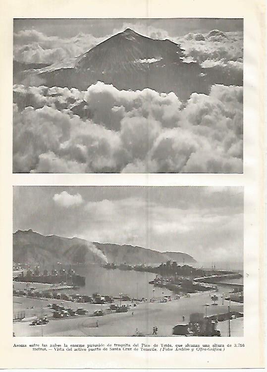 LAMINA GEOGRAFIA 0408: El Teide y puerto de Santa Cruz de Tenerife