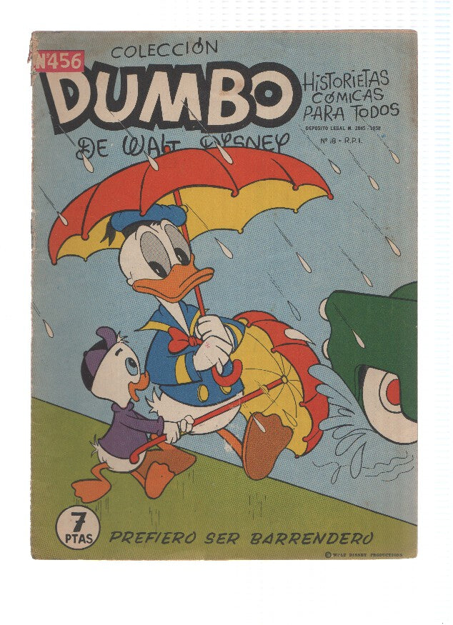 Dumbo numero 456:  Pato Donald: Prefiero ser barrendero (numerado 1 en trasera)