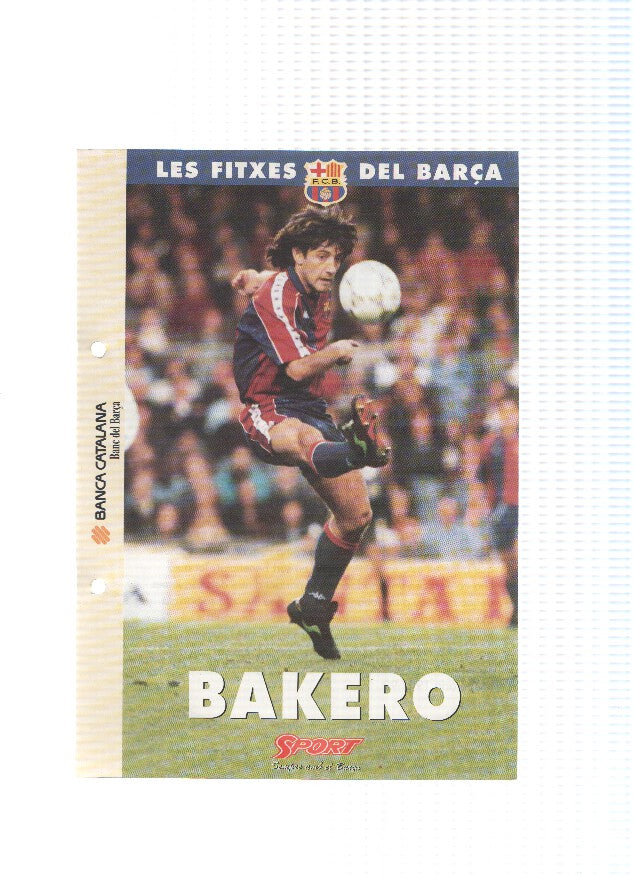 Les Fitxes del Barça: JOSE MARI BAKERO (Ficha Archivador Diario SPORT) 