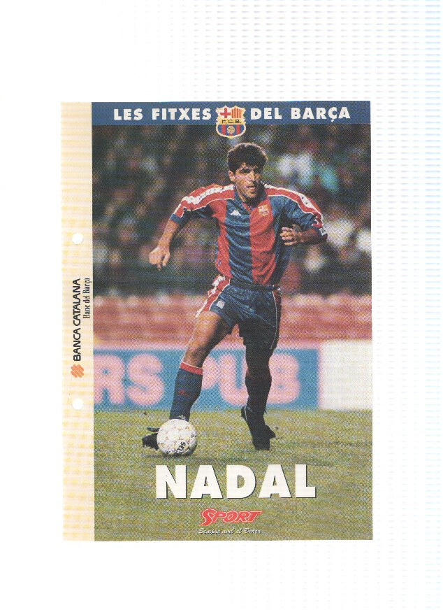 Les Fitxes del Barça: MIGUEL ANGEL NADAL (Ficha Archivador Diario SPORT) 