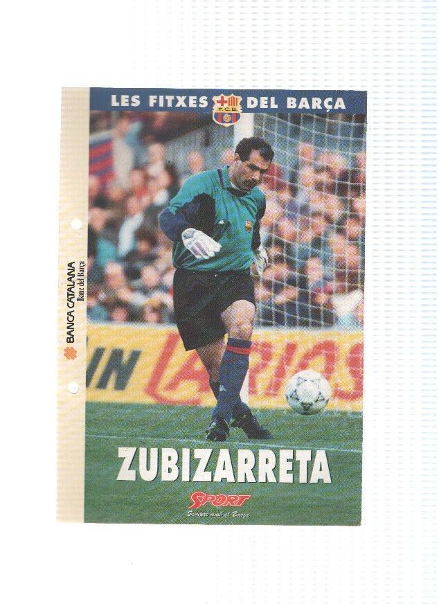 Les Fitxes del Barça: ANDONI ZUBIZARRETA (Ficha Archivador Diario SPORT) 