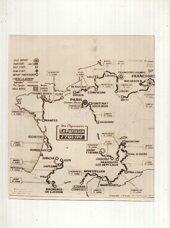 Foto Prensa numero 094; Mapa recorrido tour Francia 1980