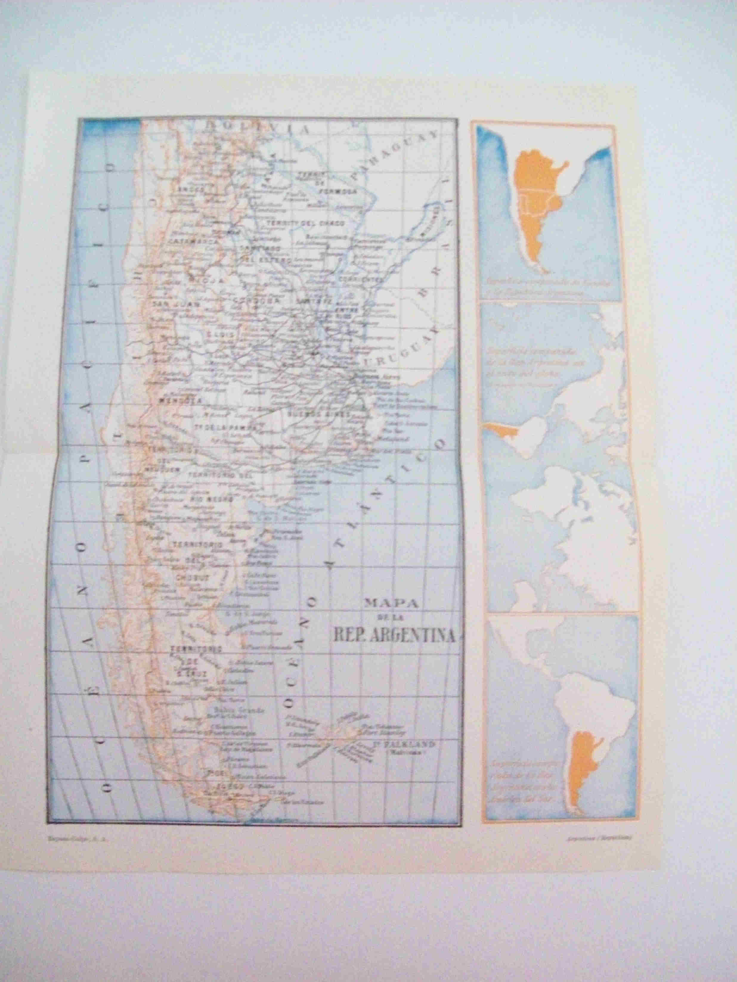 LAMINA ESPASA 12757: Mapa de Argentina