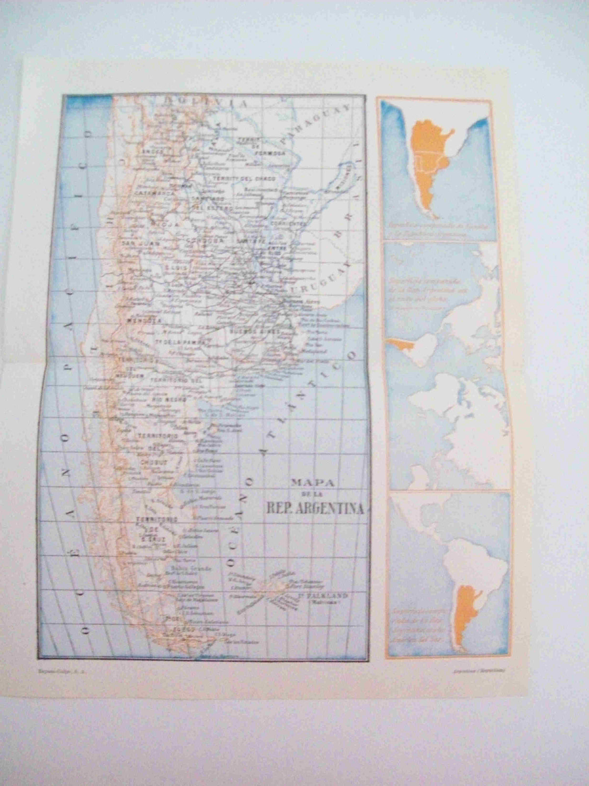 LAMINA ESPASA 12757: Mapa de Argentina