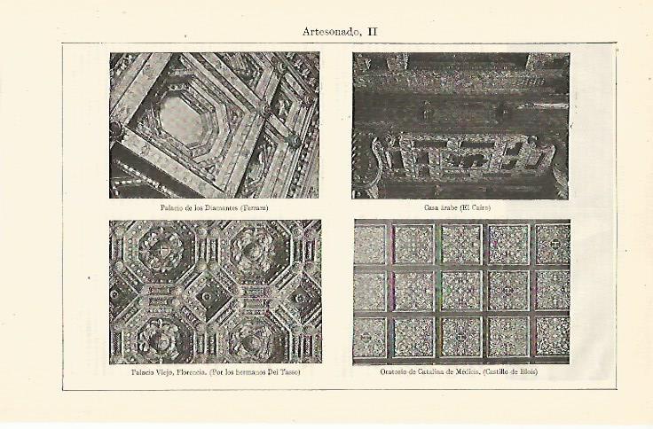 LAMINA ESPASA 12849: Artesonados en Ferrara El Cairo Florencia y Castillo de Blois