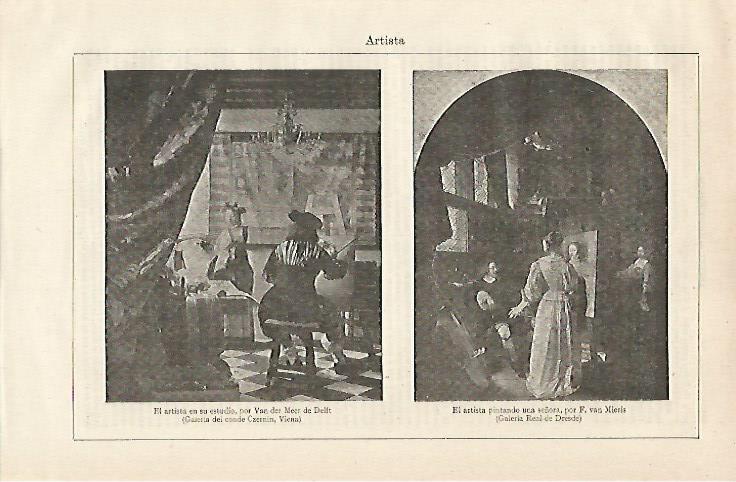 LAMINA ESPASA 12861: El artista por Van der Meer y por Van Mieris