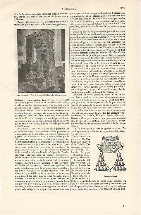 LAMINA ESPASA 12867: Silla arzobispal de Pisa Italia