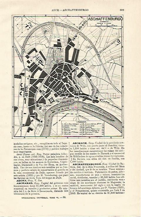 LAMINA ESPASA Alemania 12874: Plano de Aschaffenburgo Alemania