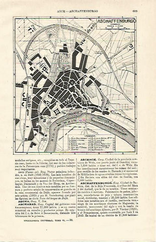 LAMINA ESPASA Alemania 12874: Plano de Aschaffenburgo Alemania