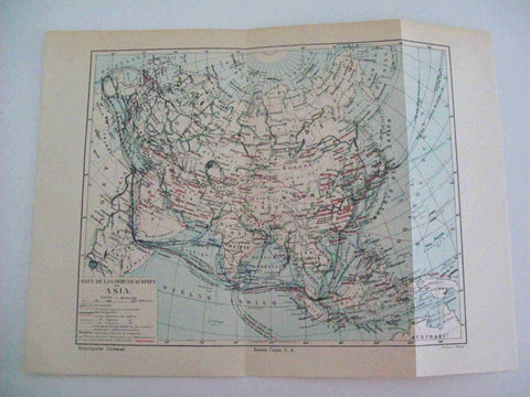 LAMINA ESPASA 12895: Mapa de las comunicaciones de Asia