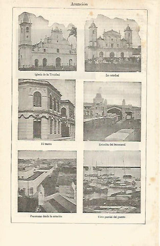 LAMINA ESPASA 12930: Vistas de Asuncion Paraguay