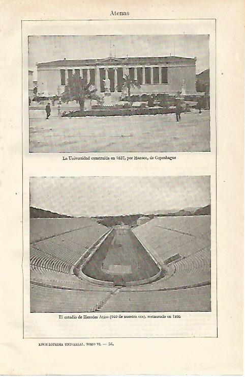 LAMINA ESPASA 12954: Universidad de Copenhague y Estadio de Herodes Atico