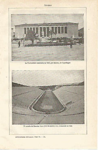 LAMINA ESPASA 12954: Universidad de Copenhague y Estadio de Herodes Atico