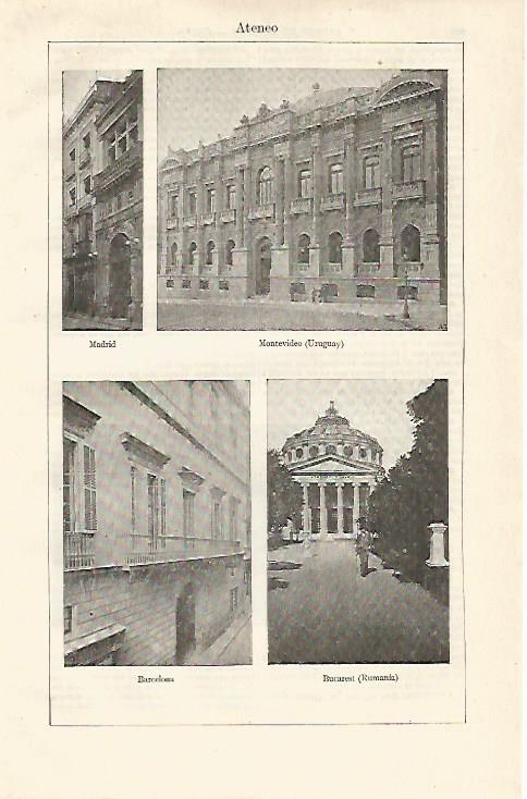 LAMINA ESPASA 12956: Ateneo de Madrid Montevideo Barcelona y Bucarest