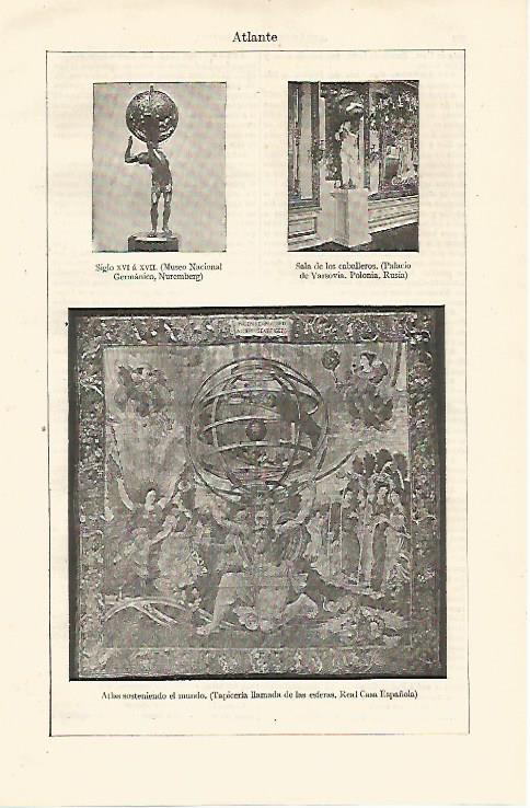 LAMINA ESPASA 12963: Atlas sosteniendo el mundo tapiz