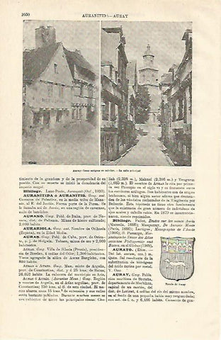 LAMINA ESPASA 12991: Vistas de Auray Francia