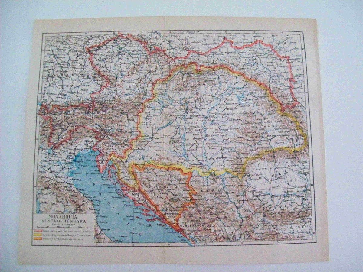 LAMINA ESPASA 13001: Mapa de la monarquia Austro-hungara
