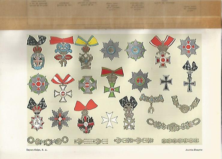 LAMINA ESPASA 13006: Condecoraciones  de Austria-Hungira