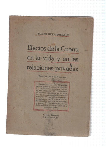 Efectos de la guerra en la vida y en las relaciones privadas