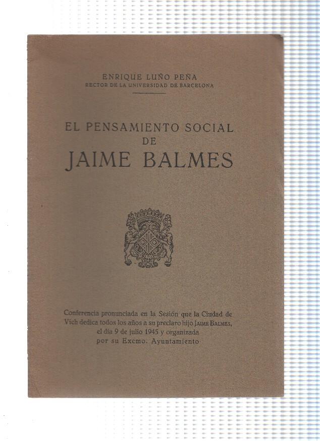 El pensamiento social de Jaime Balmes