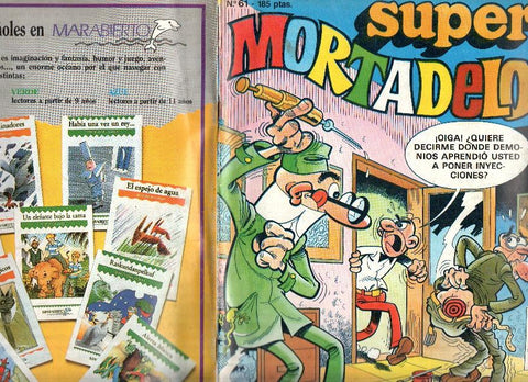 Ediciones B: Super Mortadelo numero 061 (numerado 2 en trasera) (lleva 8 cromos Wally)