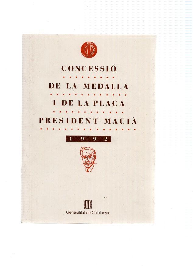 Concessio de la medalla i de la placa President Macia
