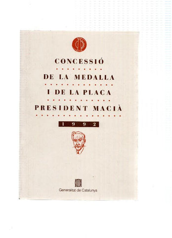 Concessio de la medalla i de la placa President Macia