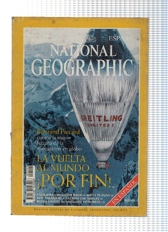 NATIONAL GEOGRAPHIC - Septiembre 1999: La Vuelta al Mundo en Globo de Bertrand Piccard