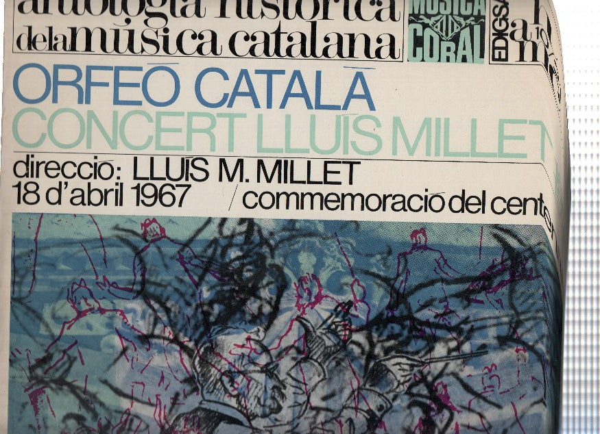 Disco/Vinilo-LP: ANTOLOGIA HISTORICA DE LA MUSICA CATALANA - Orfeo Catala, Concert Lluis Millet