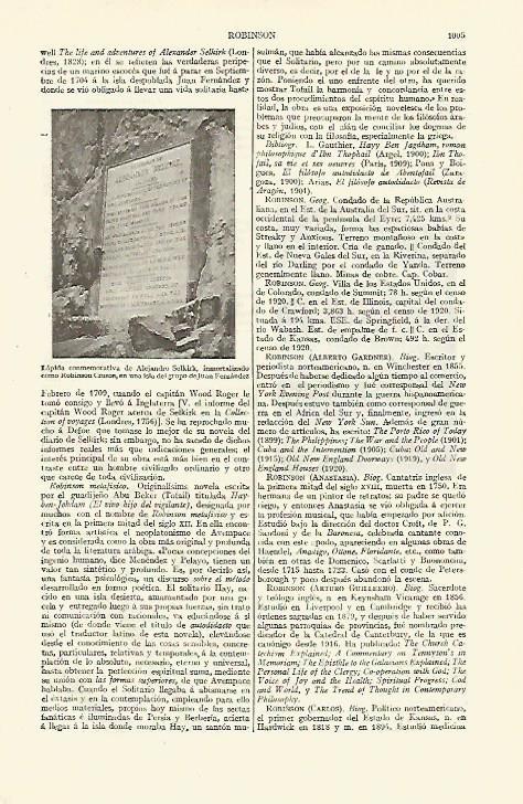 LAMINA ESPASA 13690: Lapida conmemorativa a Robinson Crusoe