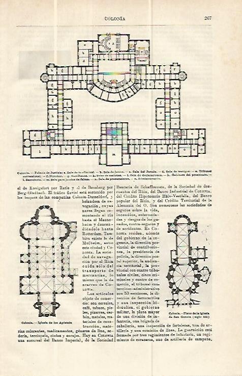 LAMINA ESPASA Alemania 13951: Planta de la catedral de Colonia Alemania