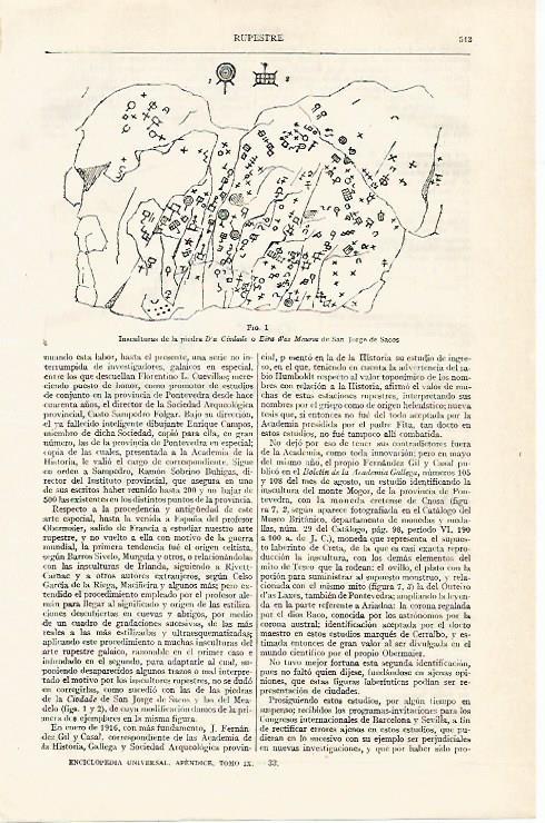 LAMINA ESPASA 14027: Insculturas de la piedra Eira dos Mouros de San Jorge de Sacos