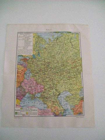 LAMINA ESPASA 14031: Mapa de la Union Sovietica parte Europea