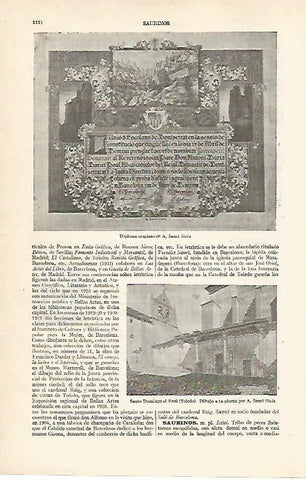 LAMINA ESPASA 14092: Diploma de A. Sauri Sires