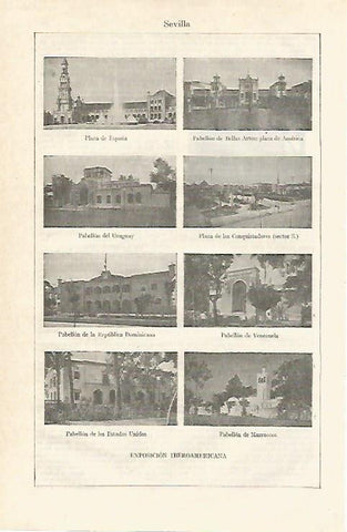LAMINA ESPASA 14112: Exposicion Iberoamericana de Sevilla