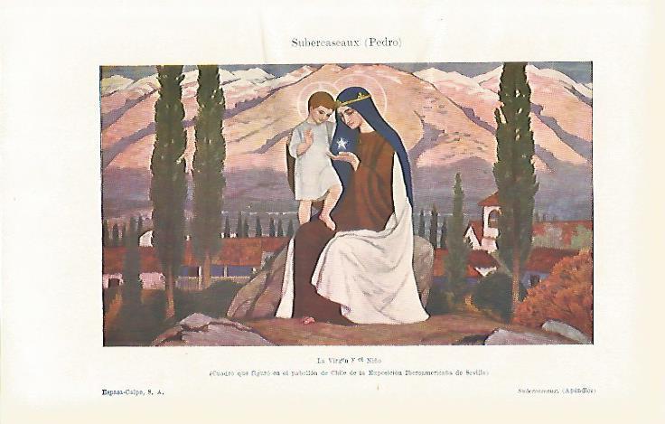 LAMINA ESPASA 14148: La Virgen y el Niño por P. Subercaseaux