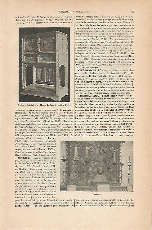 LAMINA ESPASA 14160: Credencia del siglo XVI en Paris