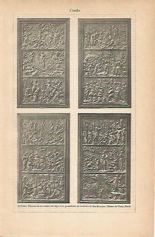LAMINA ESPASA 14162: Retablo de la Abadia de San Ricquier Francia
