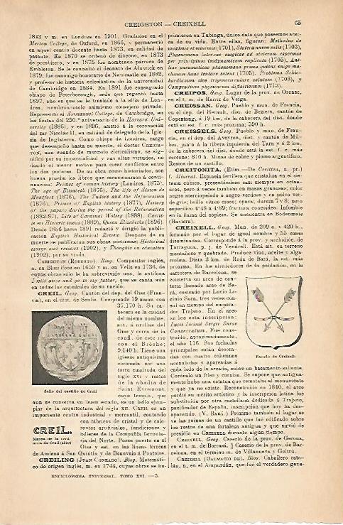 LAMINA ESPASA 14165: Escudo de Creixell Tarragona